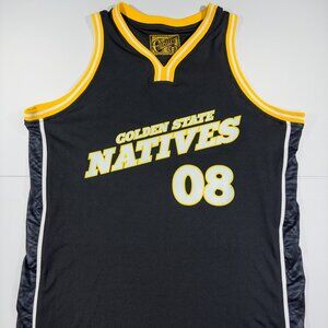 Cukui Golden State Natives #08 Basketball Jersey Black Yellow Tribal Limited
